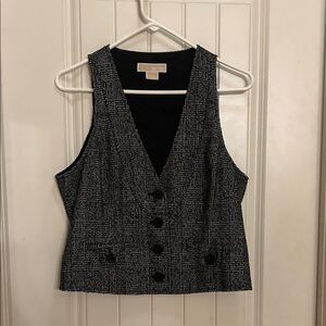Michael Kors 8 Black Houndstooth Vest